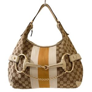 Vintage Gucci Beige and Gold Satchel from 1997